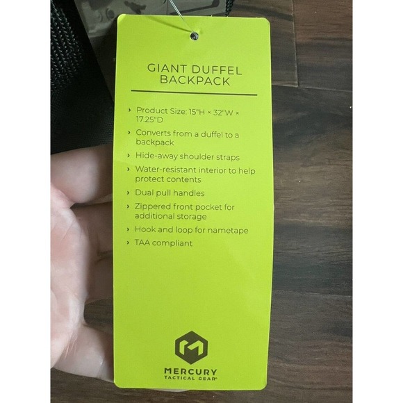 BLACK Mercury Tactical Giant Duffle BAG military Backpack - Picture 5 of 6